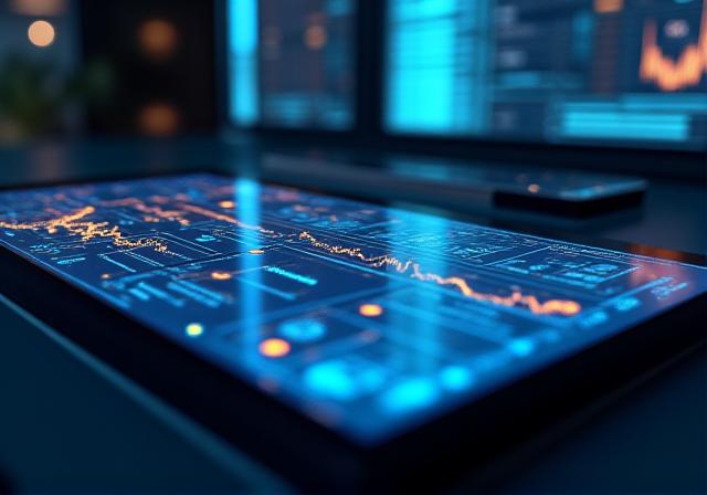 Futuristic AI Dashboard with Business Intelligence Data