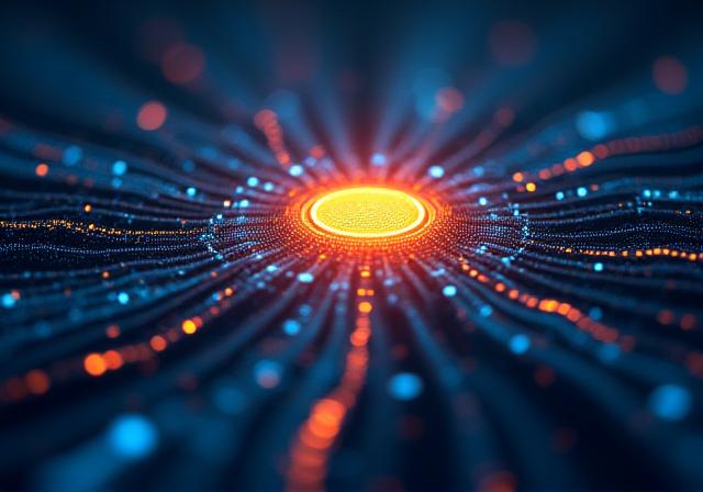 Abstract data visualization showing AI connectivity